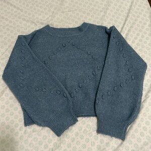 Elegant Blue Crew Neck Sweater